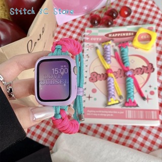 สายเชือกถัก พร้อมเคส สําหรับ Apple Watch series 8 7 6 5 4 41 44 45 49 มม.