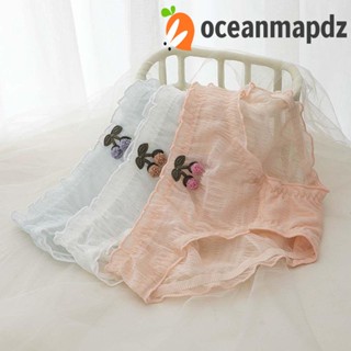 OCEANMAPDZ กางเกงชั้นใน ผ้าฝ้าย แต่งลูกไม้ ระบายอากาศได้ดี สําหรับผู้หญิง