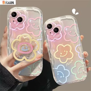 เคสโทรศัพท์มือถือนิ่ม ลายกราฟฟิตี้ ดอกไม้ หน้ายิ้มน่ารัก หลากสี สําหรับ iPhone 11 13 12 14 Pro Max XR 6s 6 7 8 Plus X XS Max SE 2020