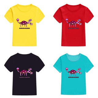 เสื้อยืดแขนสั้นลําลอง ทรงหลวม ลาย Mingyuan Garten Of Banban 4 Hagudaki &amp; Damataki สําหรับเด็กทุกเพศ