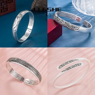 Eleshe Jewelry สร้อยข้อมือเงิน 925 ประดับเพชรโมอิส เรียบง่าย เครื่องประดับ สําหรับผู้หญิง M058