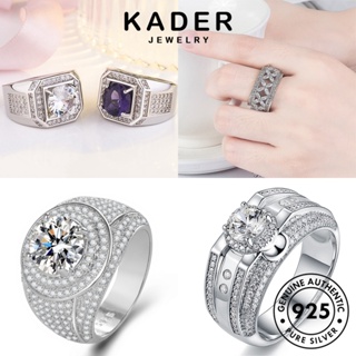 Kader Jewelry แหวนเงิน 925 ประดับเพชรโมอิส เรียบง่าย สําหรับผู้ชาย M079