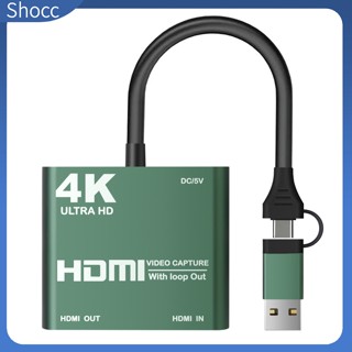 Shocc การ์ดจับภาพวิดีโอเกม 4k 30hz Type-C Usb สําหรับ Switch Game