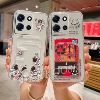 เคสโทรศัพท์มือถือ TPU แบบนิ่ม ลายนักบินอวกาศ มีช่องใส่บัตร สําหรับ Infinix Note Hot 30 Pro VIP 30i 20 20S 20i 12 G96 Play NFC FREE FIRE Smart 7 Plus HD 4G Zero 5G 2023