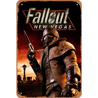 Clilsiatm Fallout ใหม่ ป้ายโปสเตอร์โลหะดีบุก ลายเกม Vegas สไตล์วินเทจ ขนาด 8x12 นิ้ว สําหรับตกแต่งผนังบ้าน