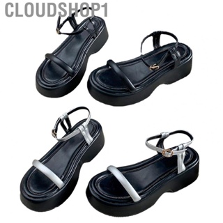 Cloudshop1 Women Open Toe Sandals  Prevent Slip Thick Soled Platform Soft PU for Office