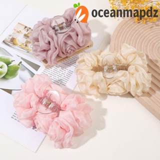 OCEANMAPDZ กิ๊บติดผม ผ้าชีฟอง รูปดอกกุหลาบ ปลาฉลาม ขนาดใหญ่ เหมาะกับของขวัญ สไตล์เกาหลีวินเทจ สําหรับผู้หญิง