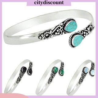 &lt;citydiscount&gt; สร้อยข้อมือ กําไลข้อมือ แฮนด์เมด รูปหยดน้ํา ปรับได้ เครื่องประดับตกแต่งบุคลิกภาพ มูนสโตนเทียม เทอร์ควอยซ์