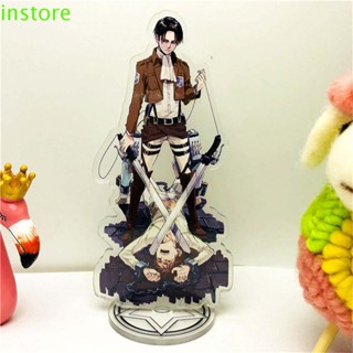 INSTORE โมเดลฟิกเกอร์อะคริลิค รูป Attack on Titan Levi Ackerman แบบสองด้าน สําหรับตกแต่งโต๊ะ