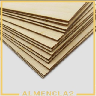 [Almencla2] แผ่นบอร์ดไม้เบสวูด ขนาดเล็ก 200x200x2 มม. 10 ชิ้น สําหรับงานฝีมือ DIY