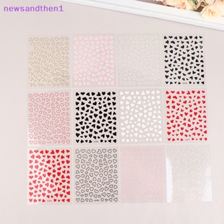 Newsandthen1 สติกเกอร์หัวใจกลวง สําหรับตกแต่งเล็บ สีทอง สีชมพู สําหรับผู้หญิง