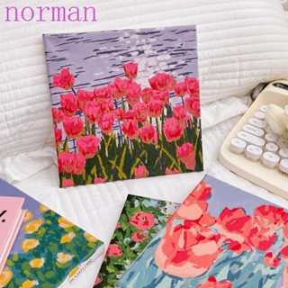 Norman ภาพวาดสีน้ํามัน รูปดอกทิวลิป DIY สําหรับผู้ใหญ่ ผู้เริ่มต้น