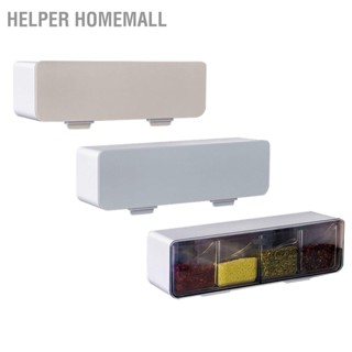  Helper HomeMall กล่องใส่เครื่องปรุงรสติดผนัง 400 มล. ภาชนะเก็บเครื่องปรุงความจุขนาดใหญ่สำหรับร้านอาหารในครัว