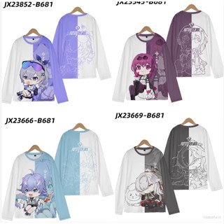 23 Honkai: เสื้อกันหนาวแขนยาว มีฮู้ด ลายคอสเพลย์อนิเมะ Star Rail Kafka Jing Yuan 3D สีเงิน แฟชั่น สําหรับทุกเพศ