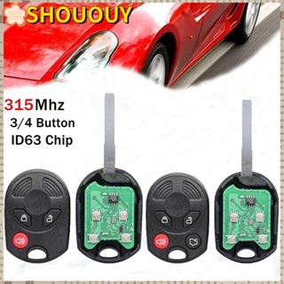 SHOUOUY รีโมตกุญแจรถยนต์ 4 ปุ่ม แบบพกพา ทนทาน และอุปกรณ์เสริม สําหรับ Ford Edge 2007-2010