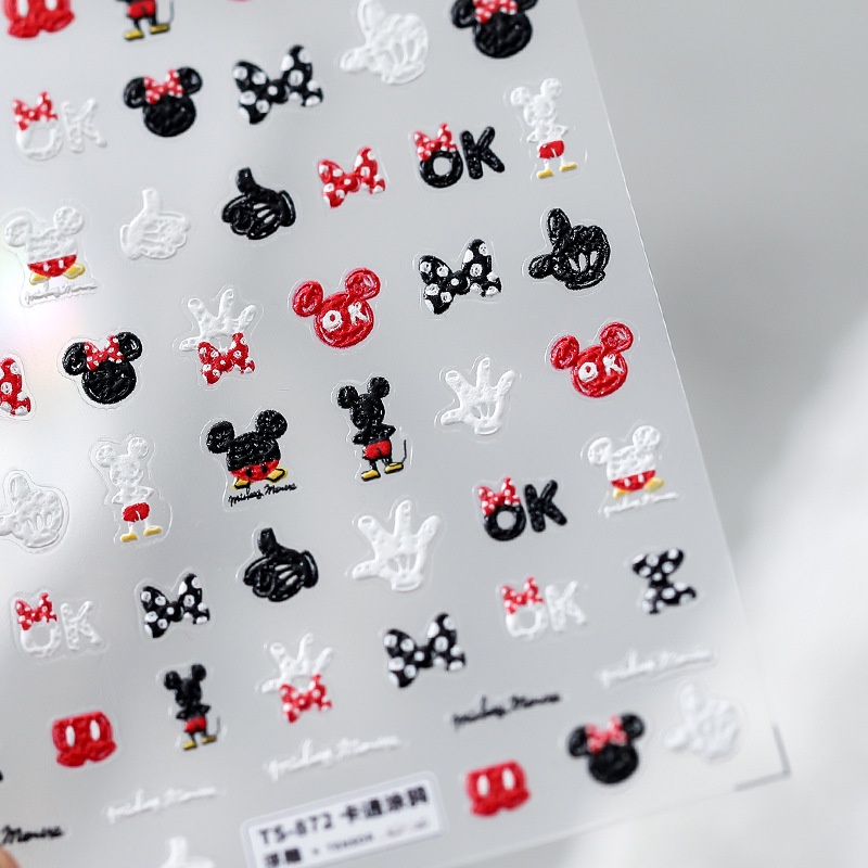 [Meow.Sensei] สติกเกอร์เหล็กใส ลายการ์ตูนกราฟฟิตี้ 5D มีกาวในตัว สําหรับติดตกแต่งเล็บ TS872
