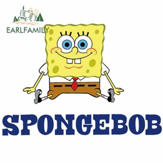 Earlfamily สติกเกอร์ ลาย SpongeBob กันน้ํา กันรอยขีดข่วน สําหรับตกแต่งเครื่องปรับอากาศรถยนต์ 13 ซม. x 9.1 ซม.