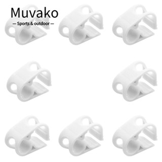 Muvako คลิปหนีบท่อ พลาสติก สีขาว 5 ขนาด 8 ชิ้น