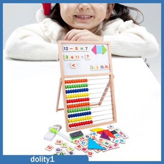 [Dolity1] ลูกคิดไม้ คณิตศาสตร์ หลากสี 10 แถว ของเล่นเสริมการเรียนรู้เด็ก