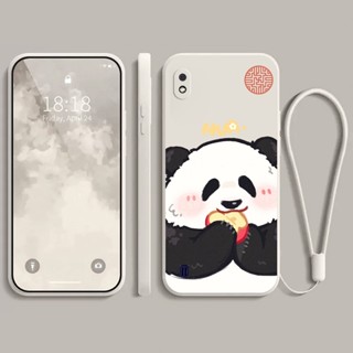 เคส samsung A10 ป้องกันกล้อง lucky happy panda นิ่ม ป้องกันการลื่นไถล เคสโทรศัพท์