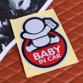 สติกเกอร์สะท้อนแสง ลาย Baby In Car สําหรับติดตกแต่งหน้าต่างรถยนต์ รถบรรทุก [Hidduck.th]