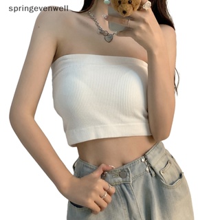 [springevenwell] เสื้อสายเดี่ยว แขนกุด สีพื้น เซ็กซี่ ฤดูร้อน สําหรับผู้หญิง