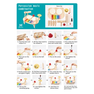 [Whgirld8] ชุดกลองไซโลโฟน Montessori ของเล่นเสริมการเรียนรู้ สําหรับเด็กผู้ชาย ผู้หญิง อายุ 3 4 5 6 ปี