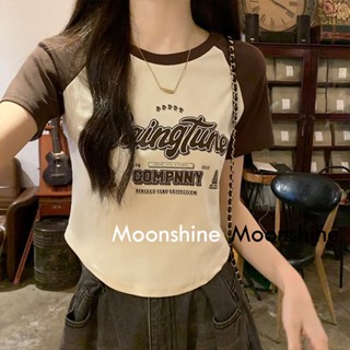 Moon  เสื้อครอป เสื้อแฟชั่นผู้หญิง y2k สีพื้น สําหรับผู้หญิง ใส่ไปคลับ ปาร์ตี้ 2023 NEW 23070723 คุณภาพสูง Unique Stylish Chic A29J1A7 36Z230909