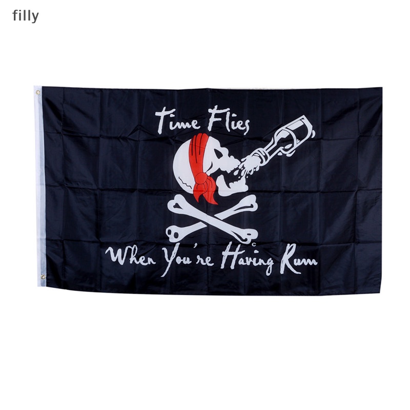 ธงโจรสลัด ลายหัวกะโหลก Jolly Roger ขนาด 90x150 ซม. สําหรับตกแต่งปาร์ตี้ฮาโลวีน