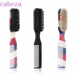 Cabeza แปรงหวีเครา แบบสองด้าน ป้องกันไฟฟ้าสถิตย์ ลายทาง สีดํา 2-in-1 สําหรับผู้ชาย