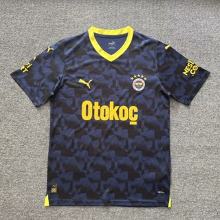 เสื้อกีฬาแขนสั้น ลายทีมชาติฟุตบอล Fenerbahce Away Jersey S-XXL 23-24 ชุดเยือน สําหรับผู้ชาย