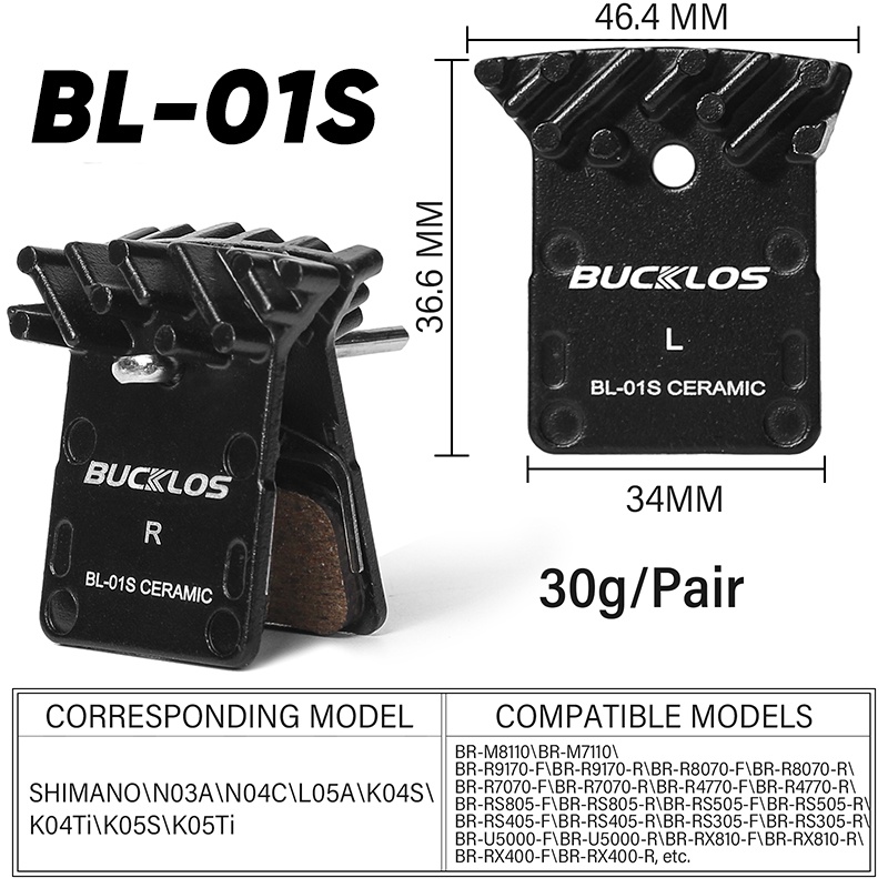 Buckos ผ้าเบรกเซรามิค สําหรับจักรยานเสือภูเขา Shimano M8100 M7100 RS805 M640 M7120 - รูปที่ 4