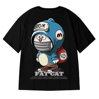 【M-8XL】เสื้อยืด Oversized โดราเอมอน ลายการ์ตูนสตรีท สุดเท่ สำหรับผู้ชาย ผู้หญิง แฟชั่นฤดูร้อน
