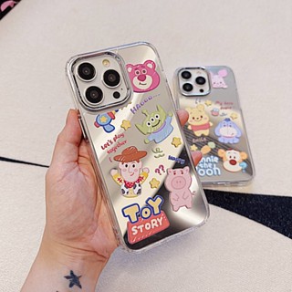 เคสโทรศัพท์มือถือแบบนิ่ม TPU ลายหมีแพนด้า พร้อมกระจก สําหรับ iPhone 11 12 13 14 Pro Max