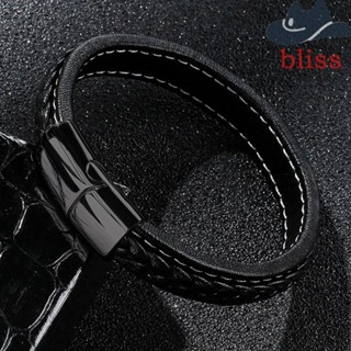 Bliss สร้อยข้อมือ สเตนเลส หัวเข็มขัดแม่เหล็ก เครื่องประดับแฟชั่น ของขวัญ สําหรับผู้ชาย และผู้หญิง