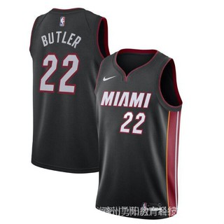 เสื้อกีฬาแขนสั้น ลายทีม NBA Jersey Miami Heat Jimmy Butler Swingman 22 # Sazi eSPt สําหรับผู้ชาย 863160