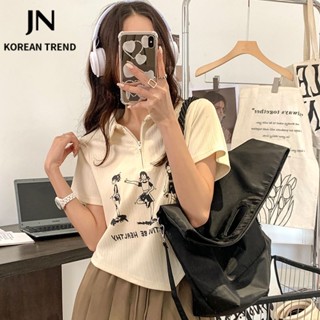 JN Studio  เสื้อยืด ครอป เสื้อยืดผู้หญิง สไตล์เกาหลี  Korean Style สบาย Trendy High quality A29J104 36Z230909