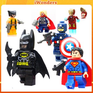 ฟิกเกอร์ Marvel Minifigures Spiderman Batman Superman Wolverine Thor Hulk Captain America ขนาดเล็ก ของขวัญ ของเล่นสําหรับเด็ก