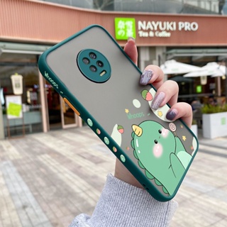 สําหรับ Infinix Note 7 X690 เคสการ์ตูนไดโนเสาร์น้อยน่ารัก กันกระแทก ฝ้า เคสโทรศัพท์แข็ง ขอบลาย ซิลิโคนนิ่ม เคสป้องกัน