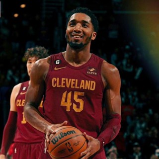 เสื้อกีฬาบาสเก็ตบอลแขนกุด ลายทีม Cleveland Cavaliers Jersey Hot pressed Donovan Mitchell สําหรับผู้ชาย