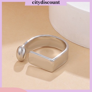 &lt;citydiscount&gt; แหวนอัลลอย รูปตัว U เปิดนิ้ว เรียบง่าย เครื่องประดับ สําหรับผู้หญิง และผู้ชาย