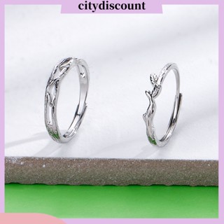 &lt;citydiscount&gt; แหวนคู่รัก ทรงเรขาคณิต ปรับได้ เครื่องประดับแฟชั่น ของขวัญวันครบรอบ สําหรับผู้ชาย ผู้หญิง