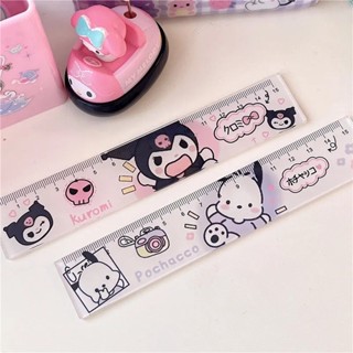 ไม้โปรแทรกเตอร์ ทรงสามเหลี่ยม ลาย Kuromi Pochacco Cinnamoroll สําหรับนักเรียน จํานวน 4 ชิ้น ต่อชุด