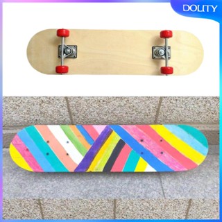 [dolity] สเก็ตบอร์ดไม้ ลายกราฟฟิตี้ ยาว ไม่ลงสี ทนทาน DIY สําหรับตกแต่ง