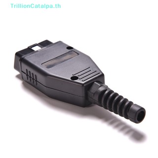 Trillioncatalpa อะแดปเตอร์ปลั๊กเชื่อมต่อ OBD2 OBDII 16 Pin OBD II ตัวผู้ OBD 16PIN TH