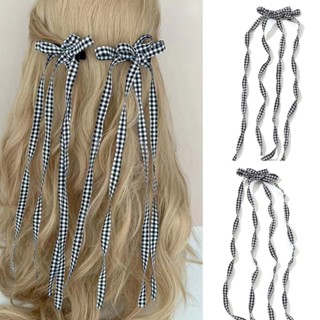 Ch*【พร้อมส่ง】กิ๊บติดผมริบบิ้นโบว์ ยาว ลายเป็ดน่ารัก สุนทรีย์ Y2k 90s สําหรับผู้หญิง