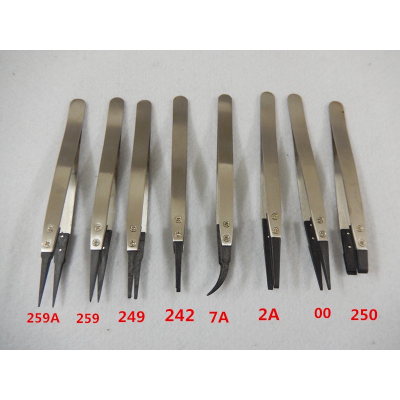 ESD-259 แหนบป้องกันไฟฟ้าสถิตย์หัวเปลี่ยนตรงข้อศอกแหนบสแตนเลส ESD-259A ESD-7A ESD-00 ESD-250 ESD-249