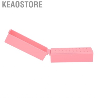 Keaostore Nail Drill Bits Stand Dustproof Acrylic Cover Manicure Tools Lightweight 30 Holes Polishing Organizer for Artist