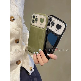 Ins ใหม่ เคสโทรศัพท์มือถือ กันตก ป้องกัน ลายอะโวคาโด หัวใจ สีเขียว สําหรับ Apple Iphone 14promax 13 11 14pro 13pro 14