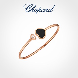 [พร้อมส่ง] Chopard Chopard Happy Hearts Series สร้อยข้อมือโรสโกลด์ 18K สีดํา